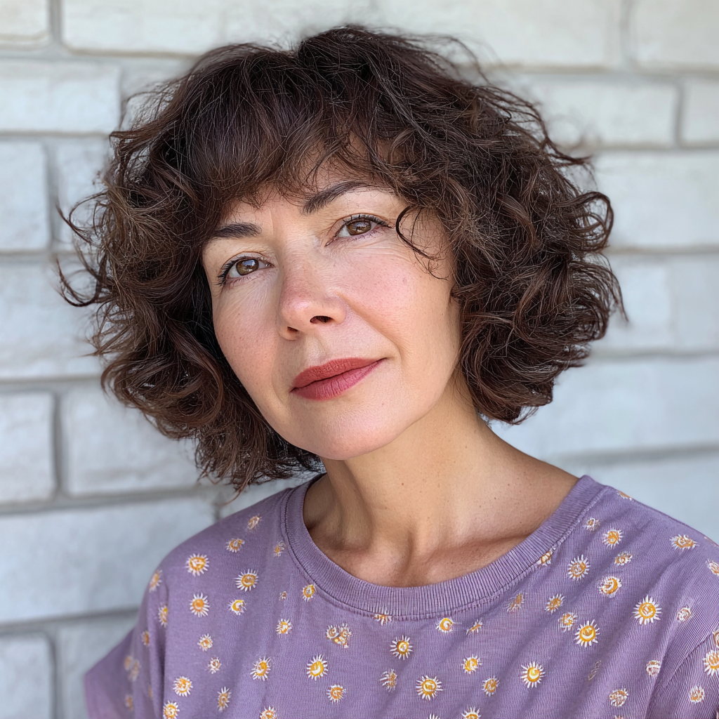 Chic Curly Vintage Bob with Defined Texture