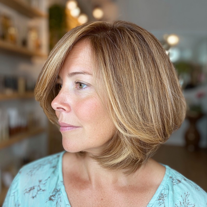 Chic Flipped A-Line Bob with Subtle Layers