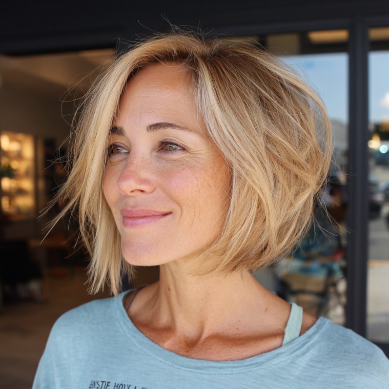 Chic Layered Asymmetrical Bob