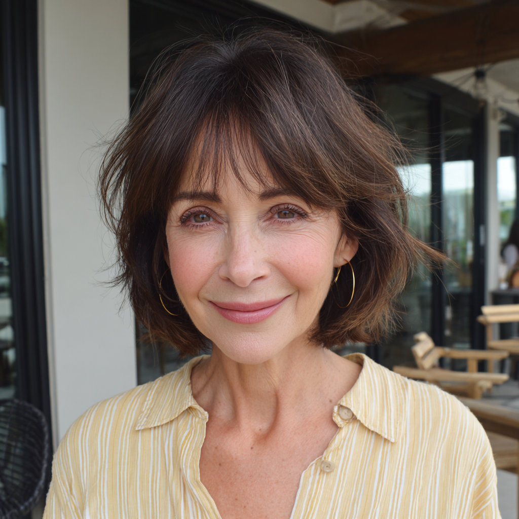 Chic Layered Bob with Soft Bangs