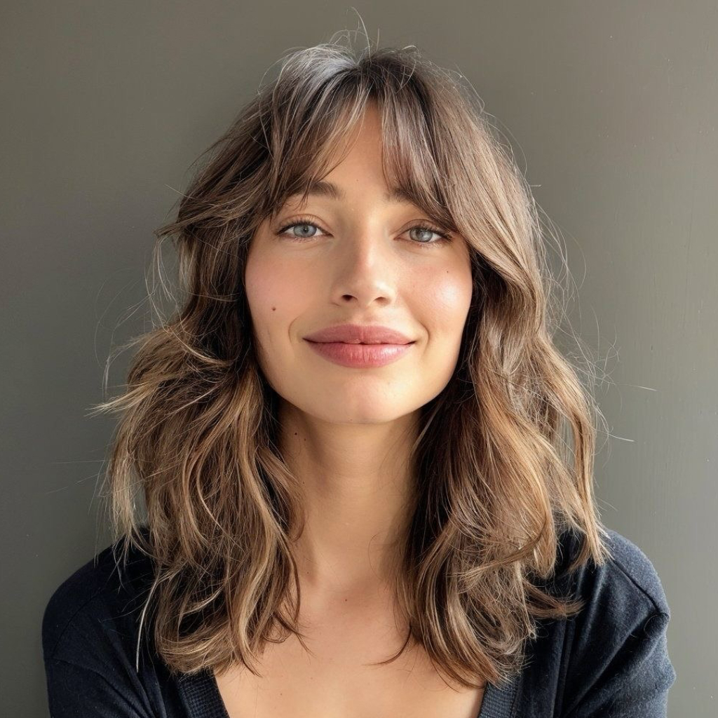 Chic Layered Cut with Soft Bangs