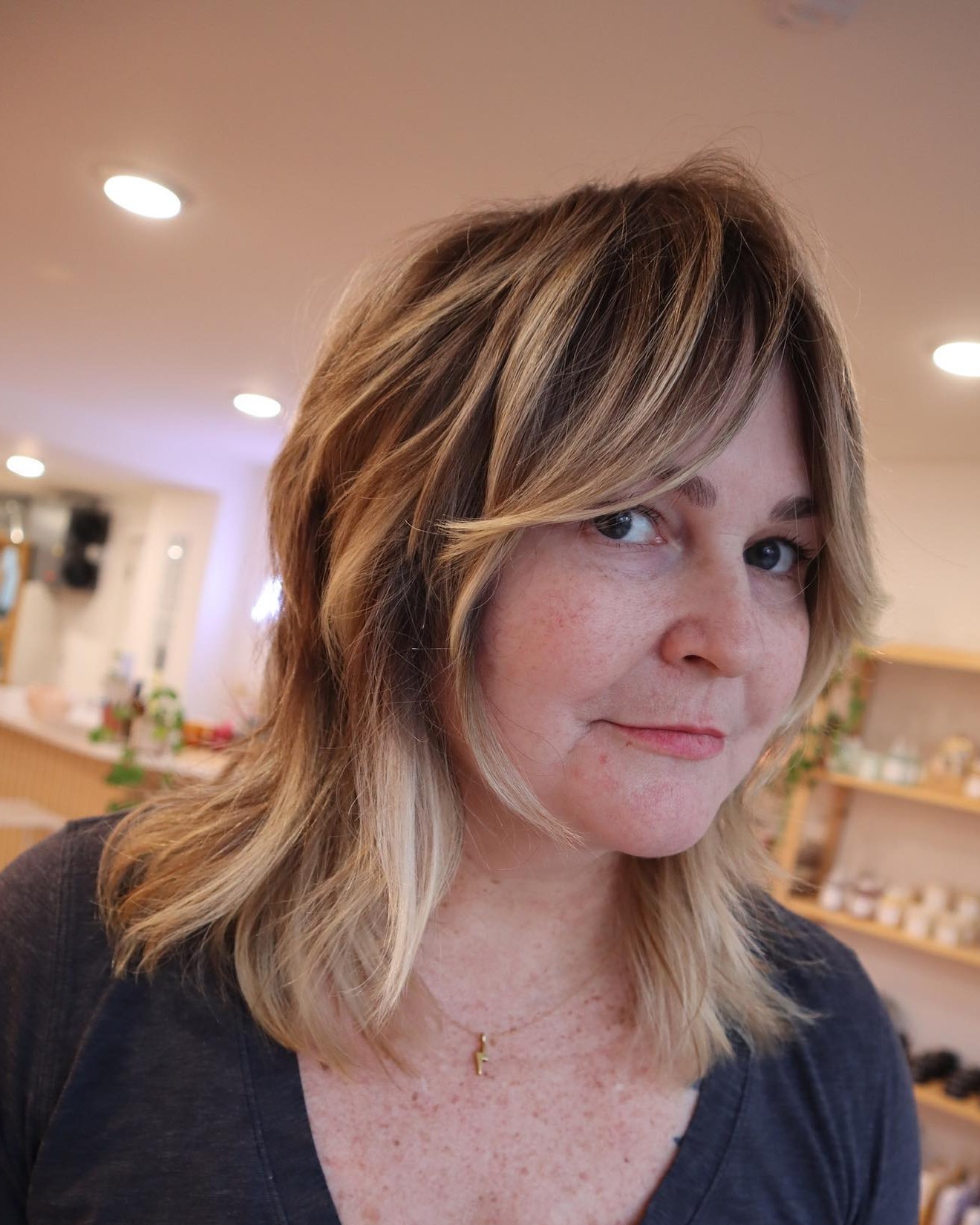 Chic Layered Shag with Subtle Highlights