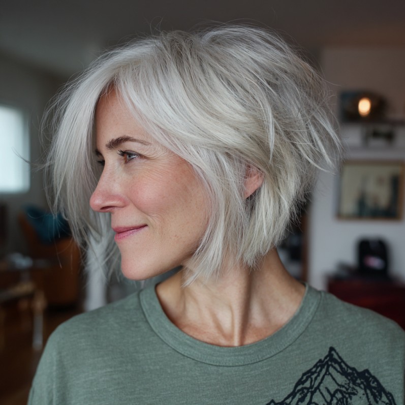 Chic Textured A-Line Bob with Effortless Volume