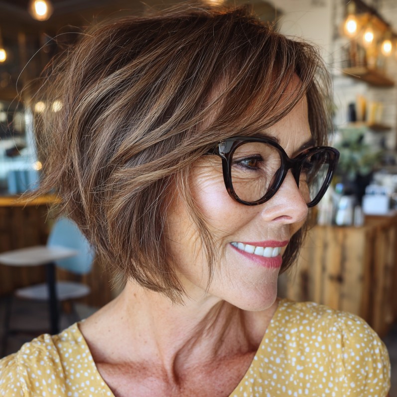 Chic Textured A-Line Bob with Subtle Waves