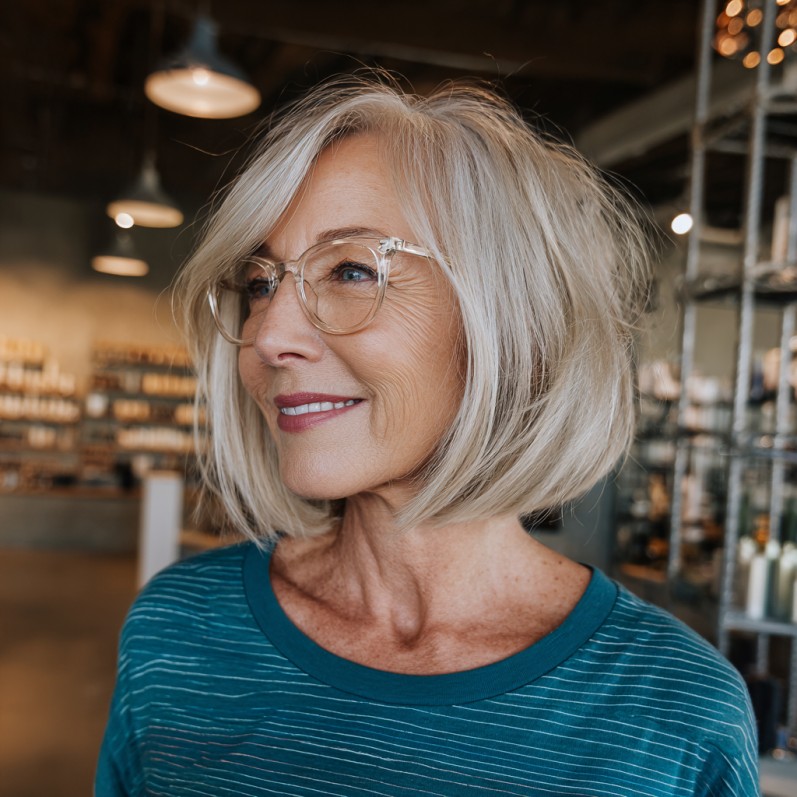 Chic Textured Lob with Subtle Highlights