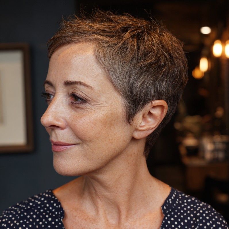 Chic Textured Pixie Cut with Defined Edges