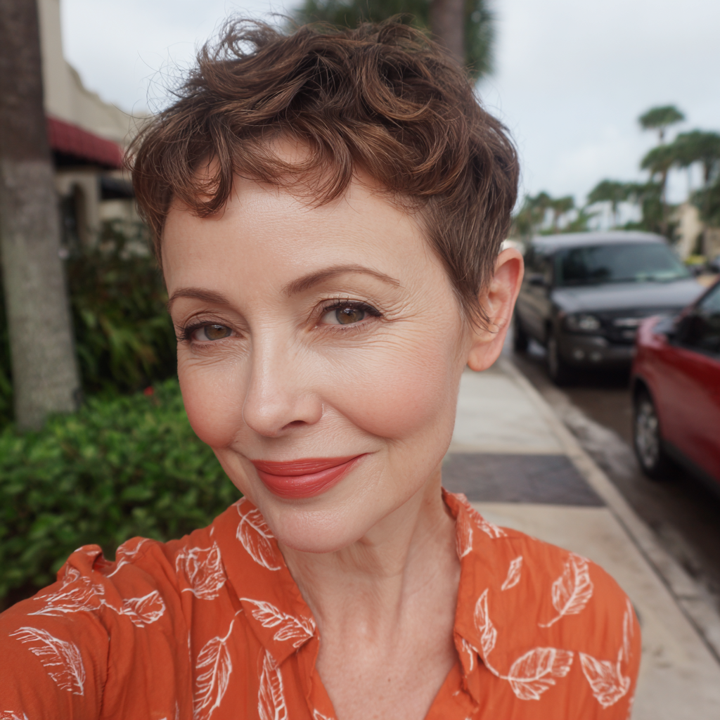 Chic Textured Pixie Cut with Soft Curls