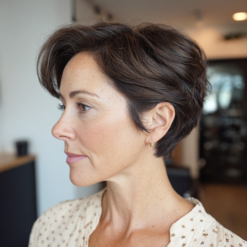 Chic Textured Pixie Cut with Soft Waves