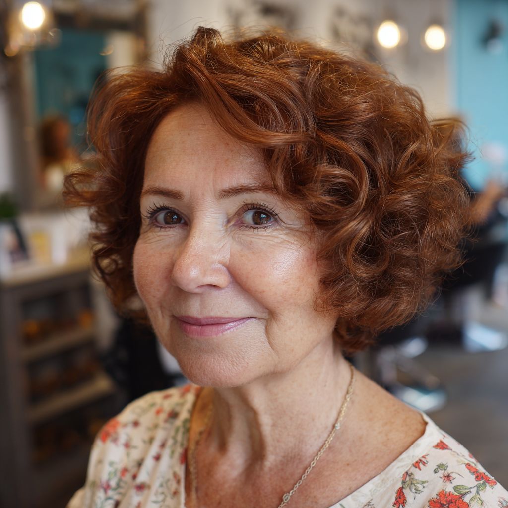 Chic Vintage Curly Bob with Defined Texture