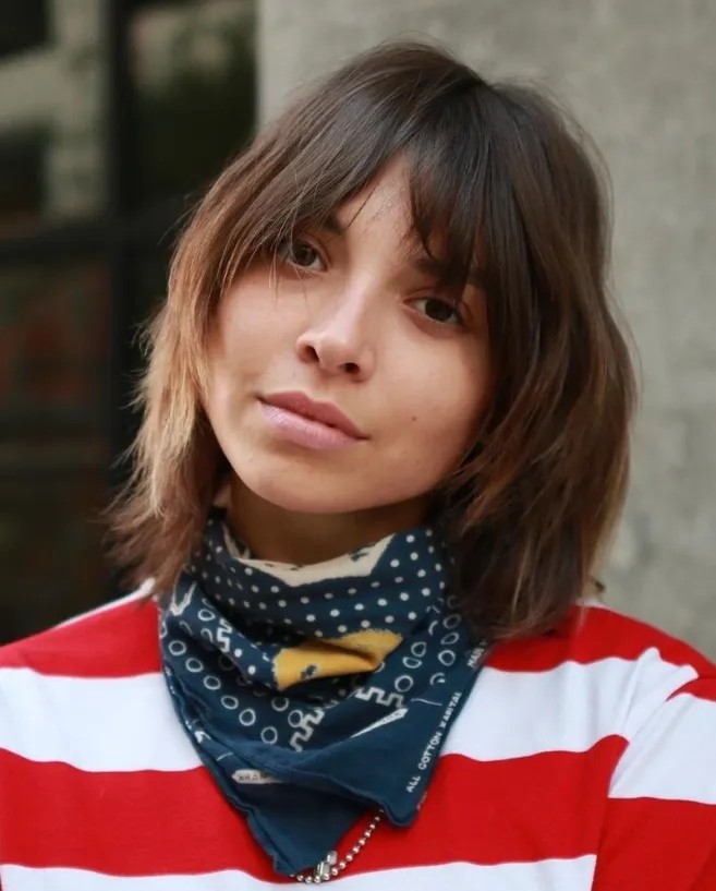 Choppy Layered Cut with Soft Wispy Bangs