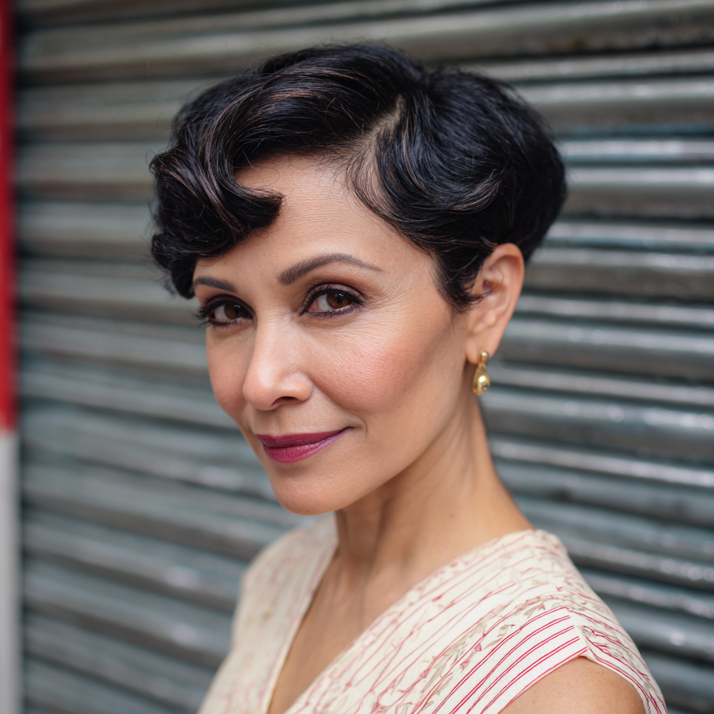 Classic Vintage Finger Waves with Elegant Texture