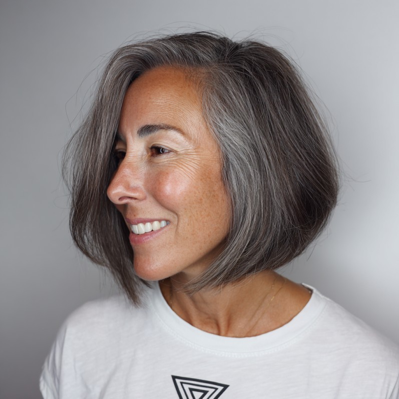 Contemporary Asymmetrical Bob with Natural Texture