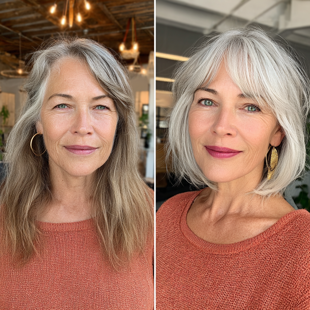 Effortlessly Chic Shaggy Bob with Subtle Bangs