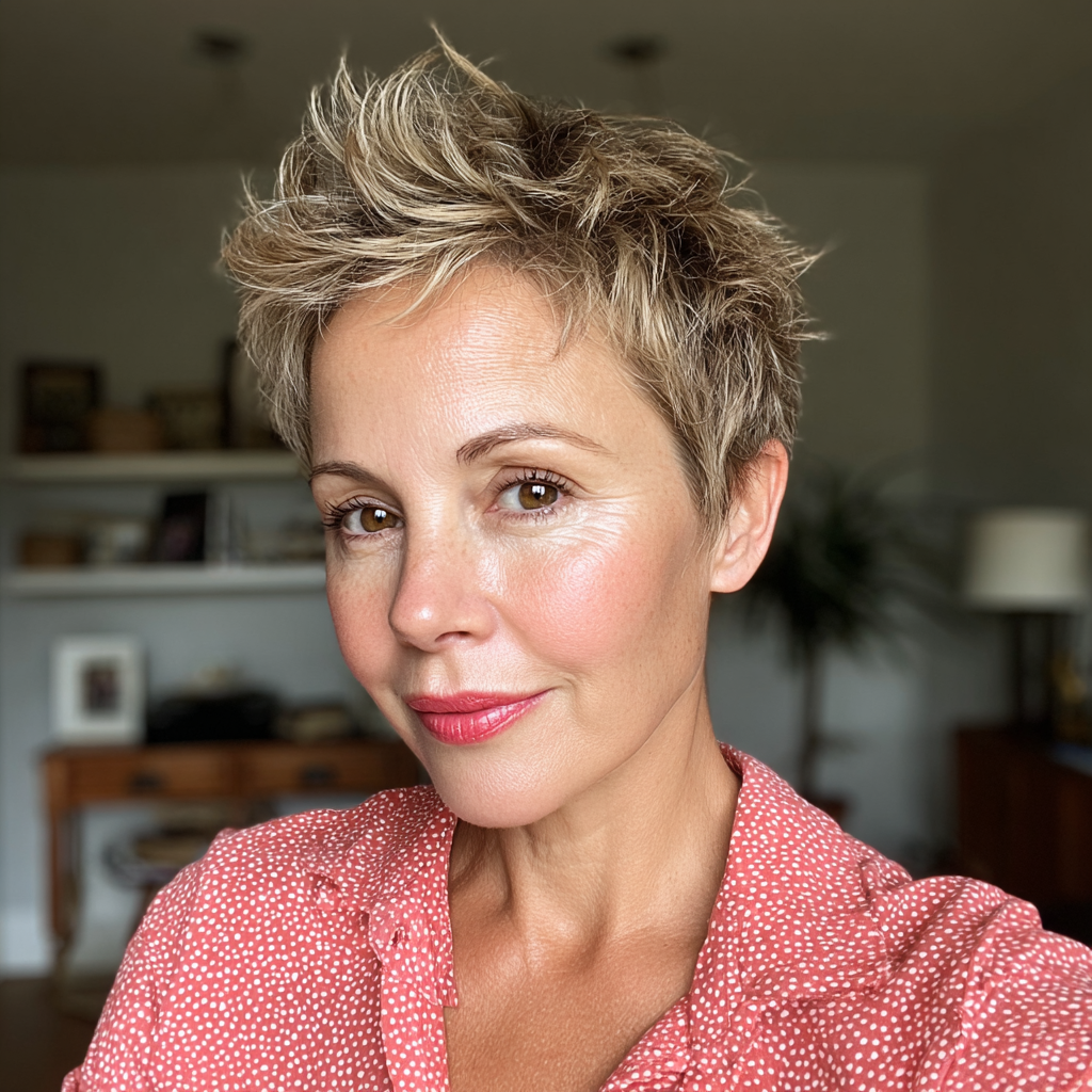 Effortlessly Textured Short Spiky Cut for Fine Hair