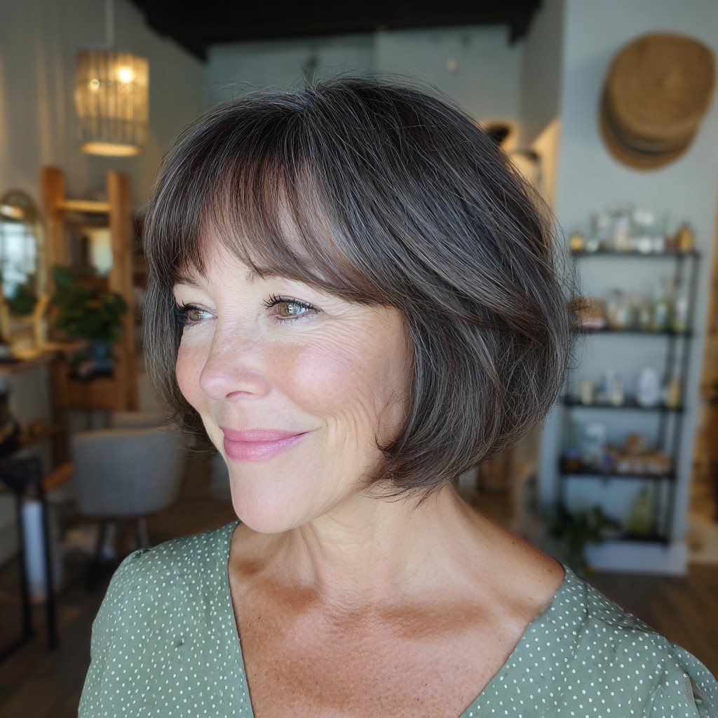 Elegant Soft Bob with Face-Framing Bangs