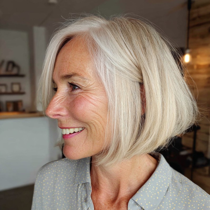 Elegant Textured A-Line Bob with Subtle Highlights