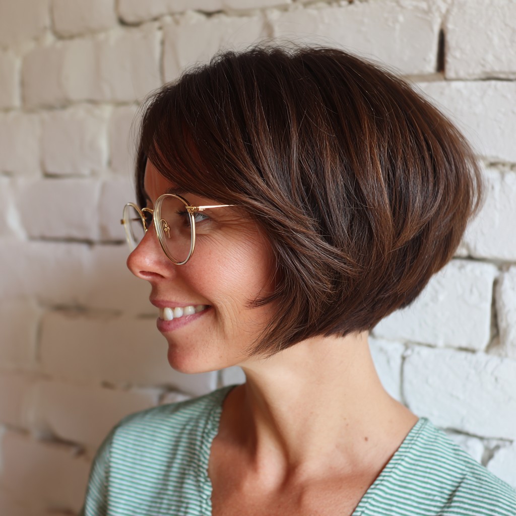 Elegant Textured Inverted Bob with Subtle Layers