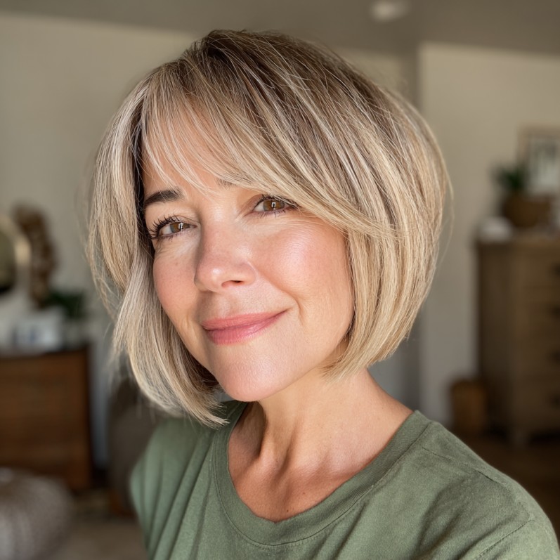 Modern Blunt Cut with Subtle Face Framing