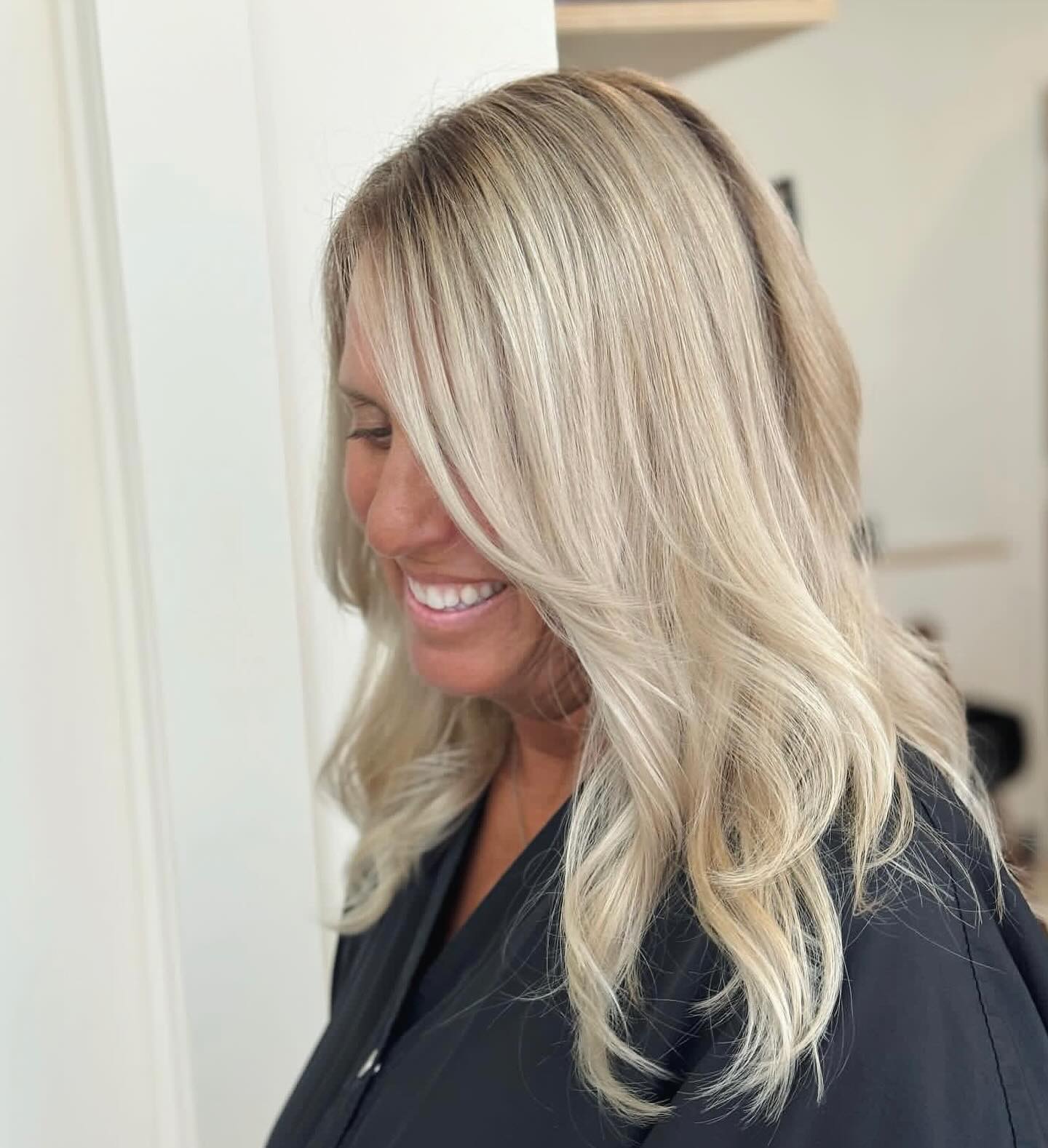 Modern Light Blonde Long Layers with Soft Movement