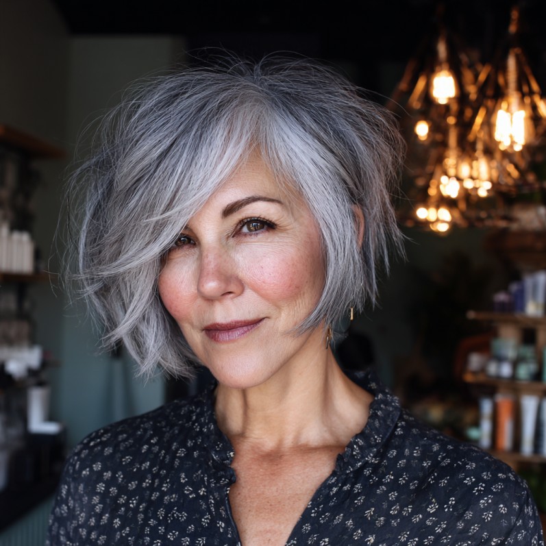Modern Textured Asymmetrical Bob