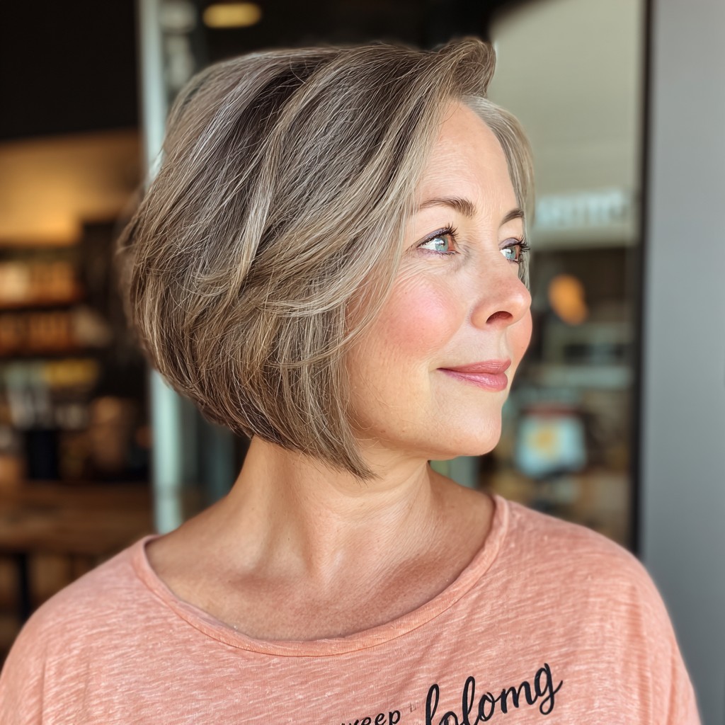 Modern Textured Inverted Bob with Soft Layers