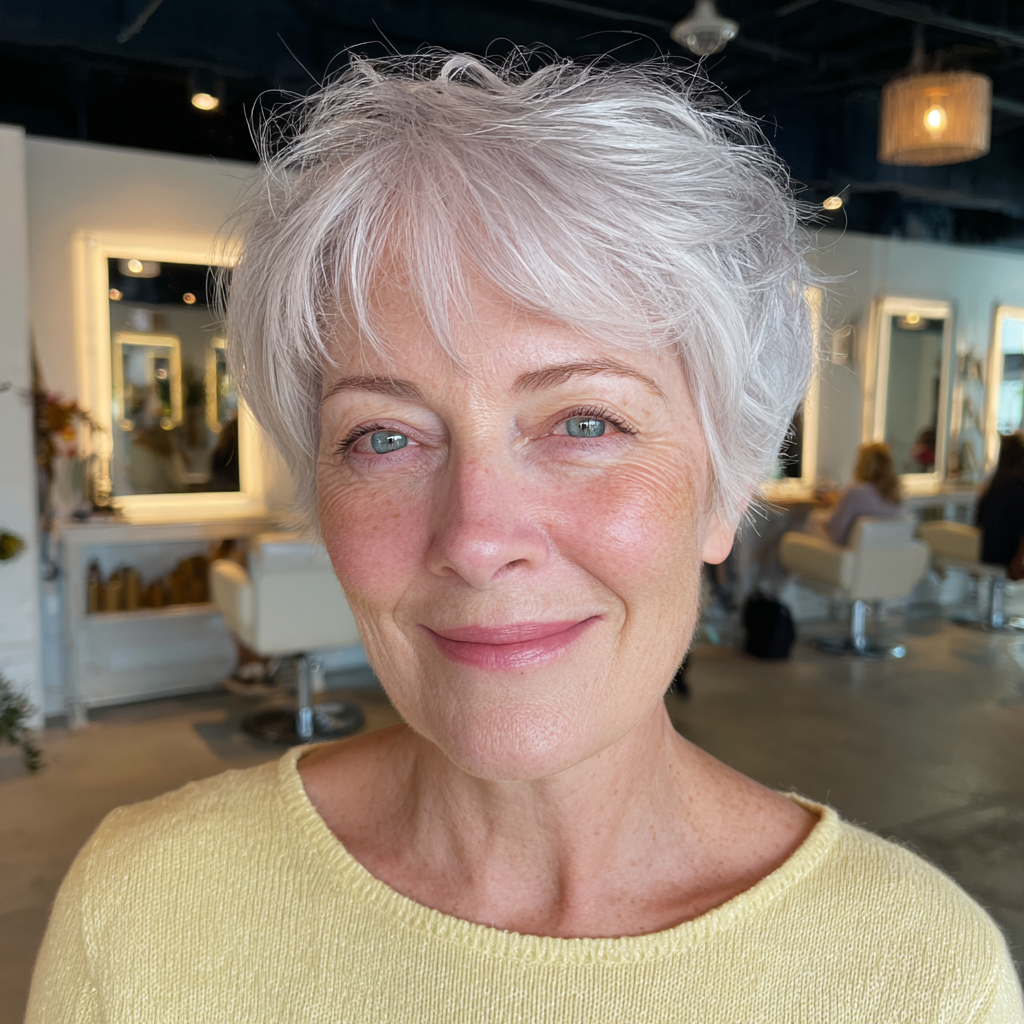 Playful Textured Pixie Cut with Soft Bangs