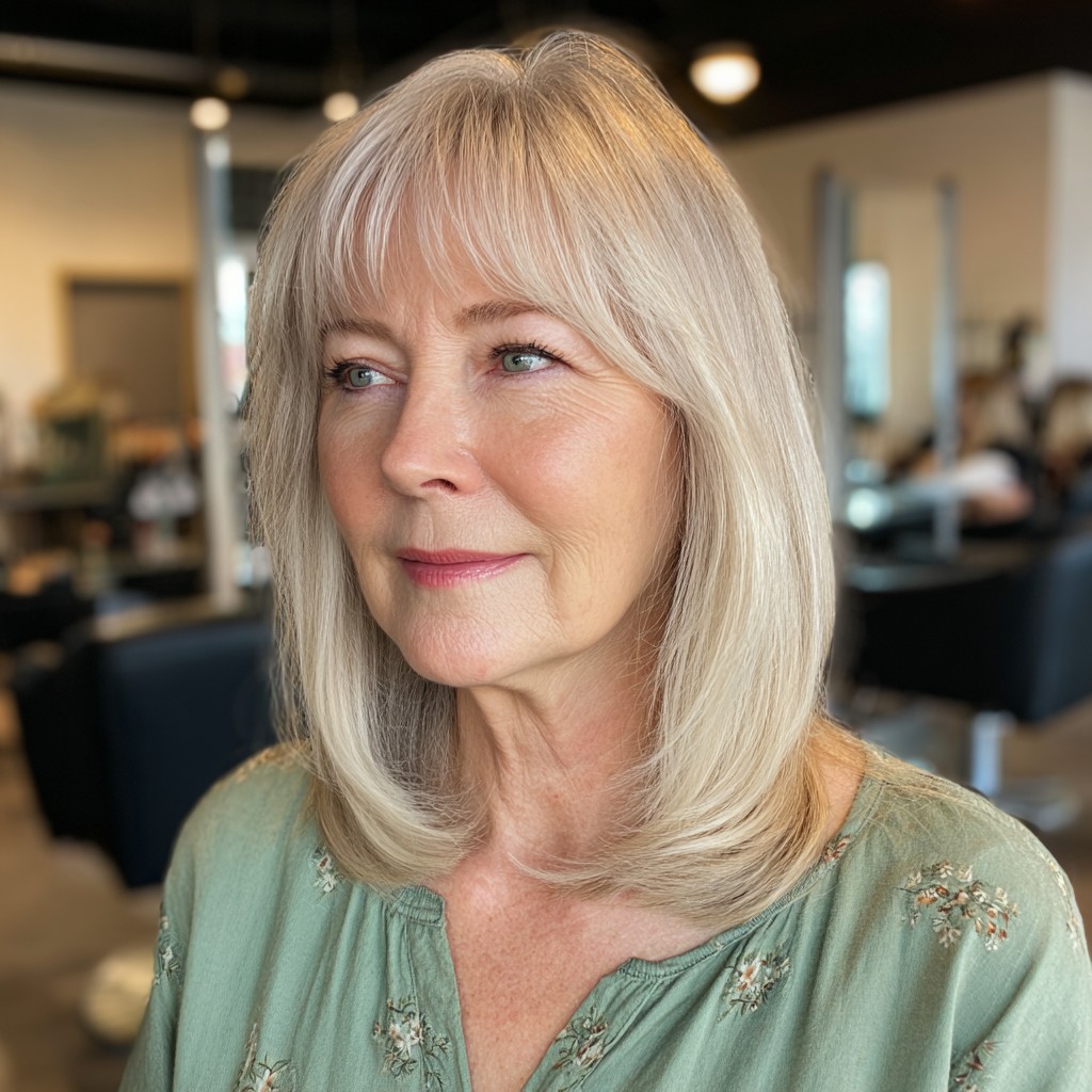 Soft Blonde Lob with Face-Framing Layers