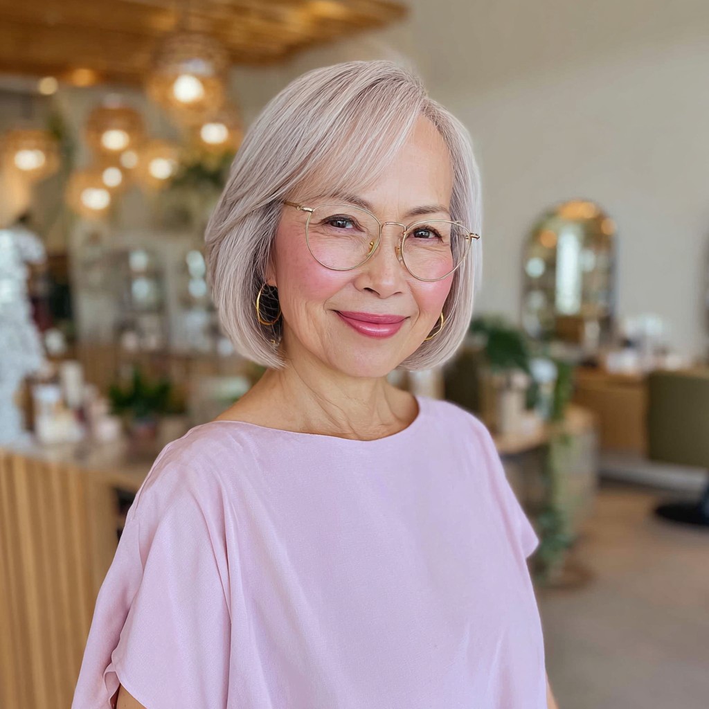 Soft Silver Bob with Subtle Textured Ends