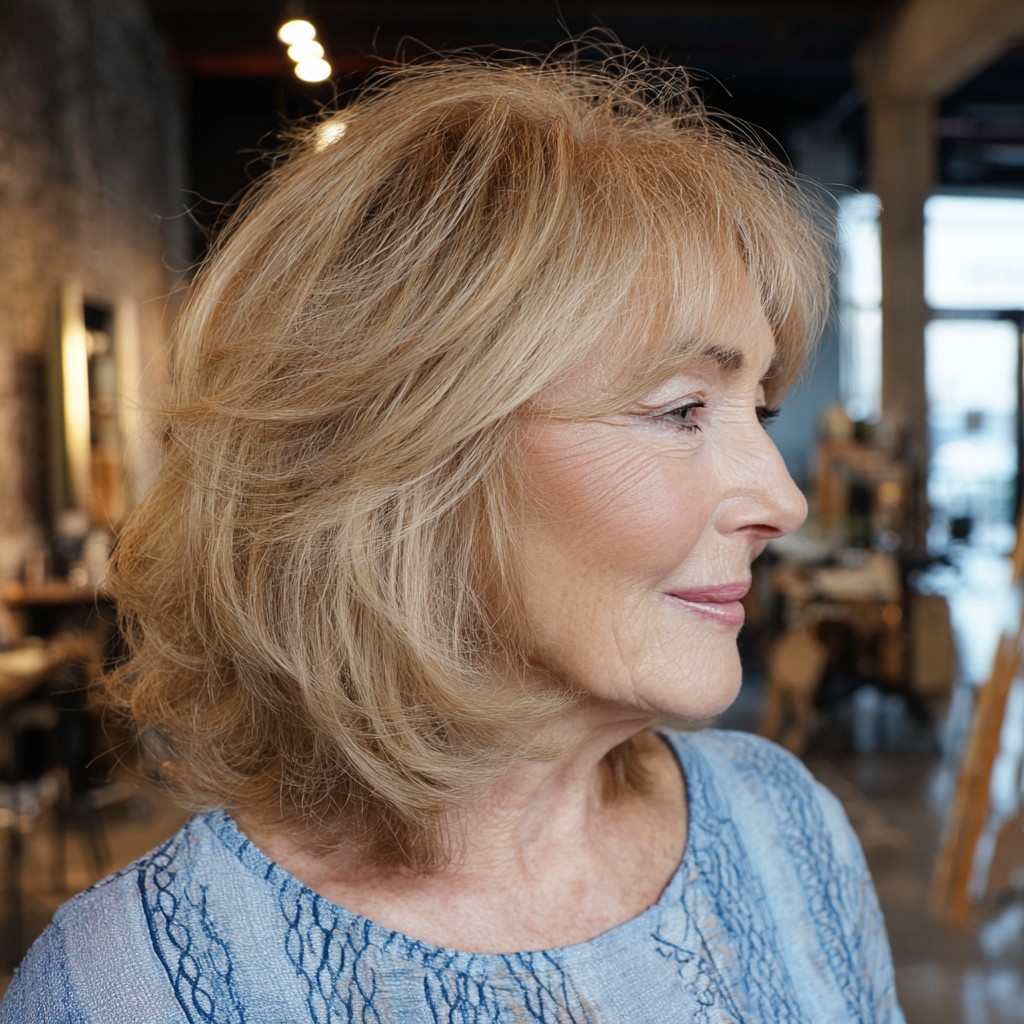 Soft Textured Mid-Length Cut with Subtle Blonde Layers