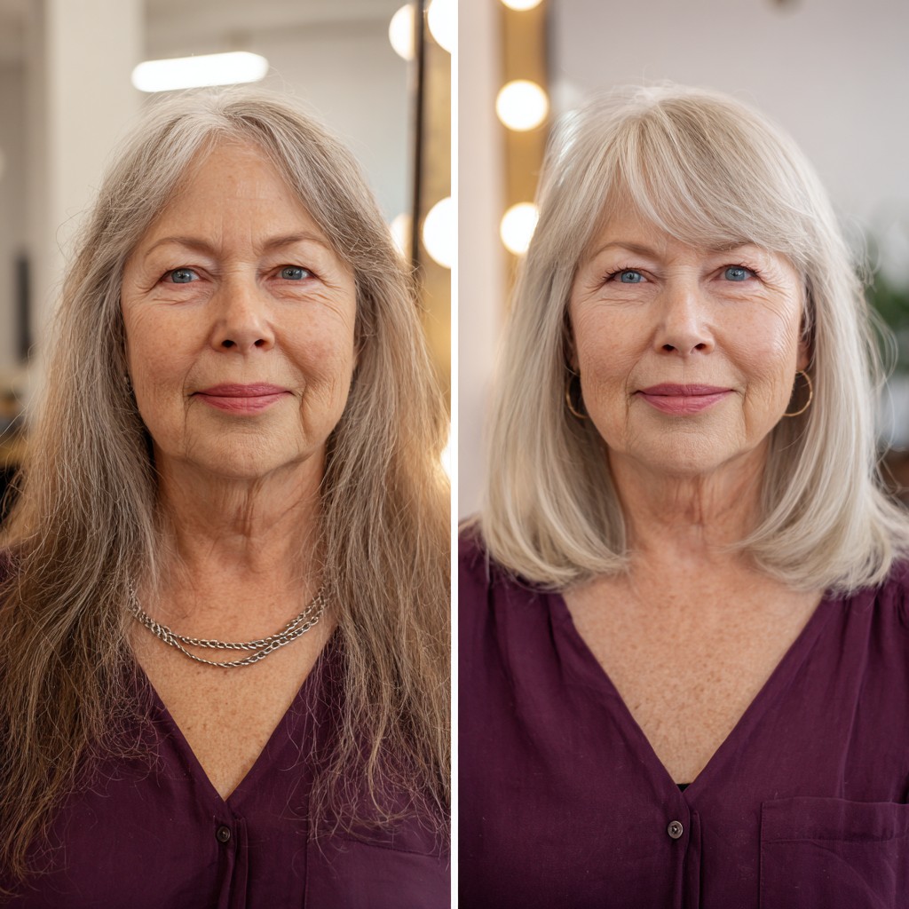 Softly Blended Blonde Lob with Gentle Layers