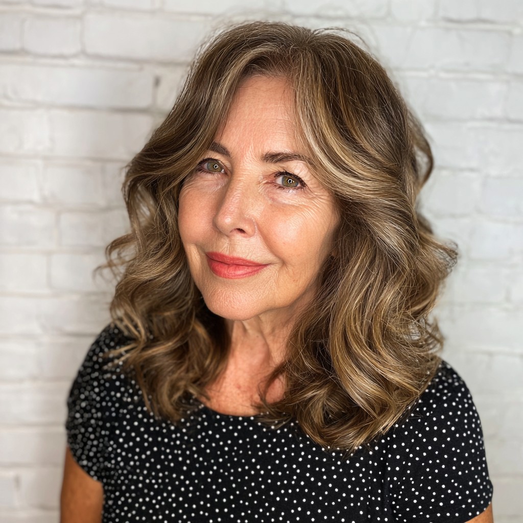 Softly Layered Blonde Waves with Face-Framing Highlights