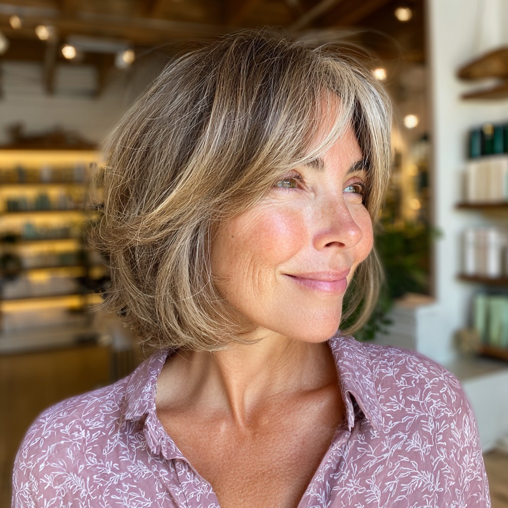 Softly Layered Bob with Face-Enhancing Volume