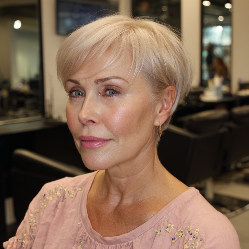 Softly Layered Pixie Cut with Subtle Highlights