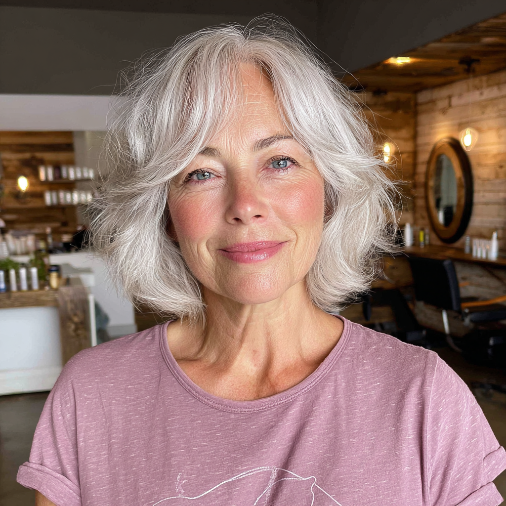 Softly Layered Shaggy Bob with Face-Framing Bangs