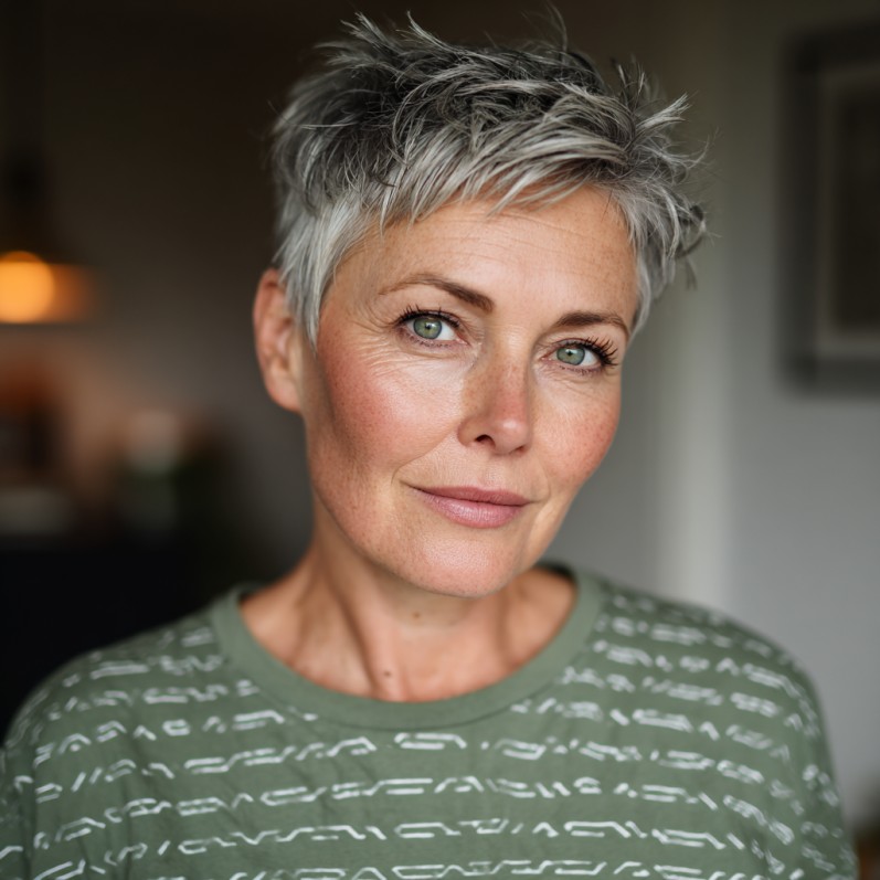 Stylish Short Pixie Cut with Textured Layers