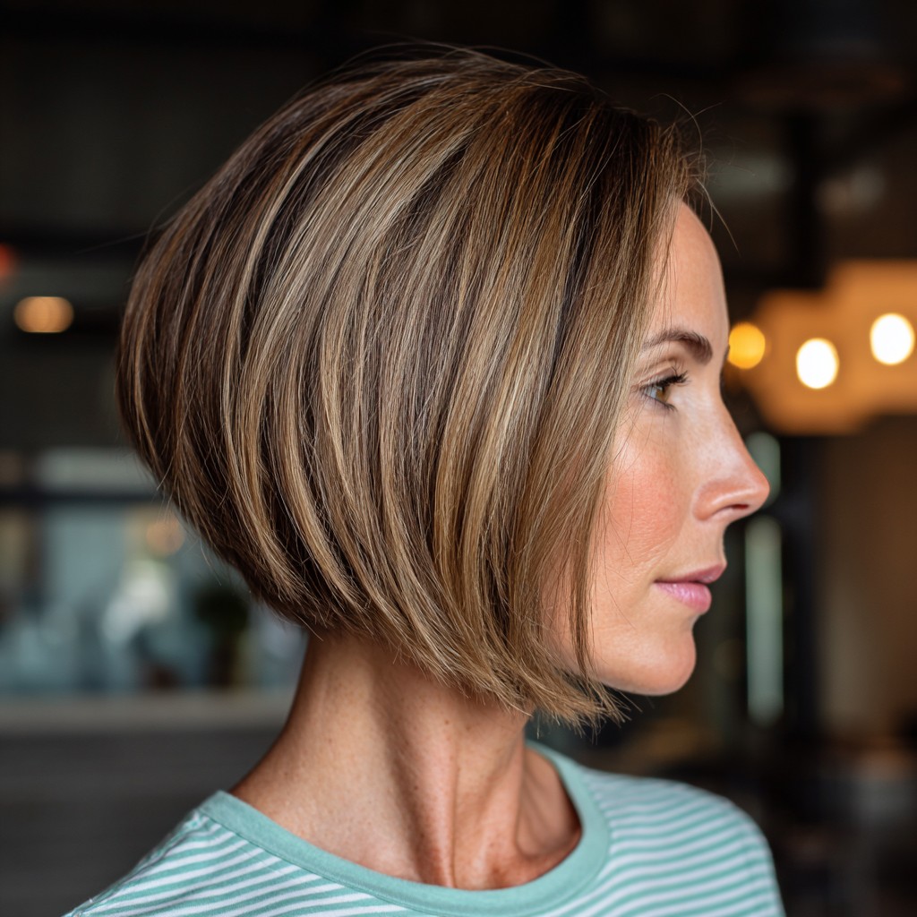 Stylish Sun-Kissed Inverted Bob with Soft Volume