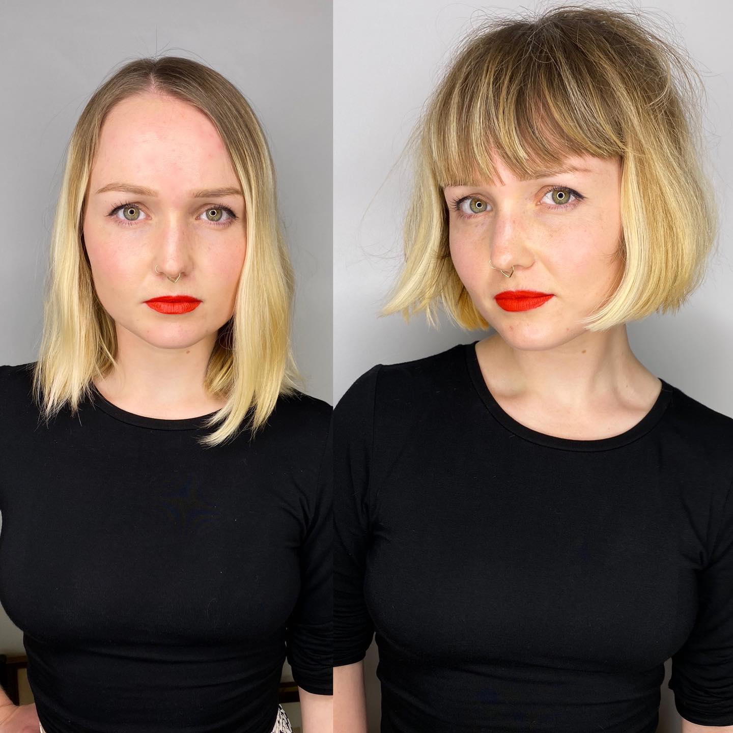 Stylish Textured Pageboy Bob with Wispy Bangs