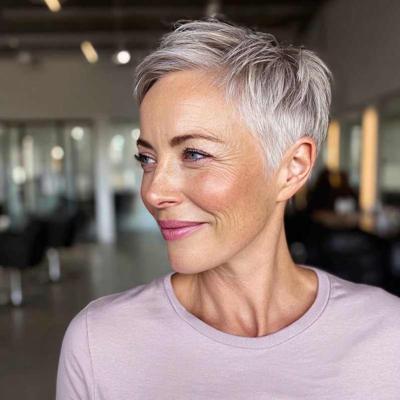 Stylish Textured Pixie Cut with Defined Edges