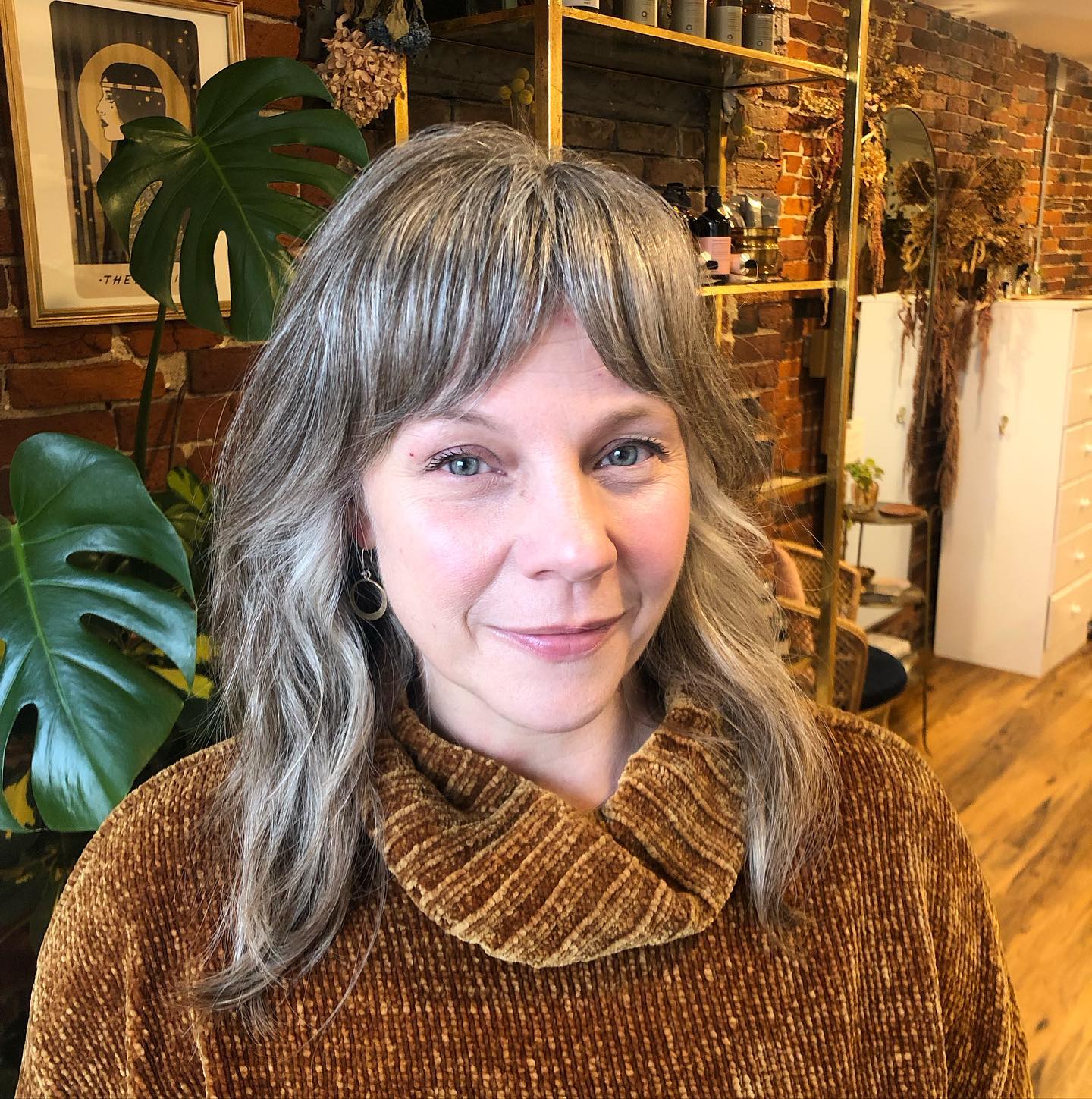 Textured Ash Blonde Shag with Flattering Bangs