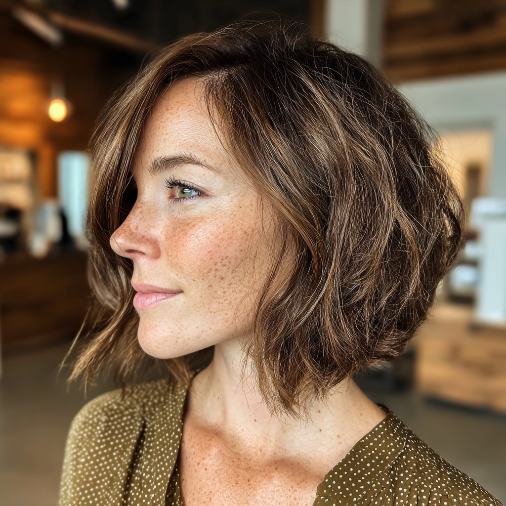 Textured Inverted Bob with Soft Waves