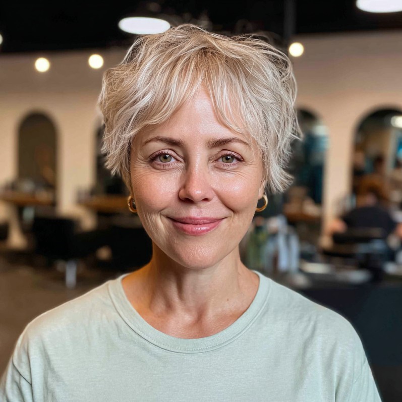 Textured Pixie Cut with Soft Feathered Layers