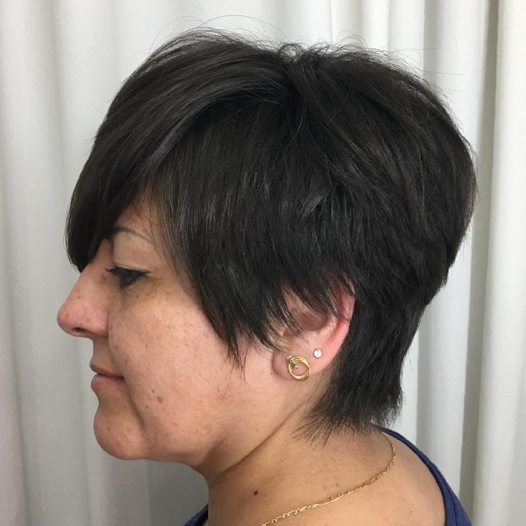 Textured Short Cut with Soft Volume and Side-Swept Bangs