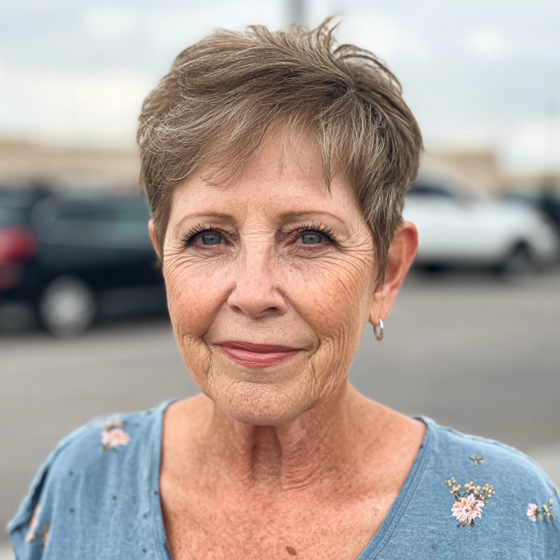Textured Short Pixie Cut with Subtle Highlights