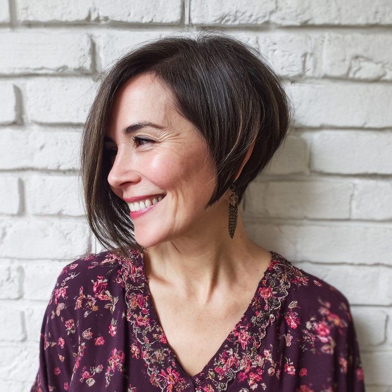 Trendy Asymmetrical Bob with Subtle Layers