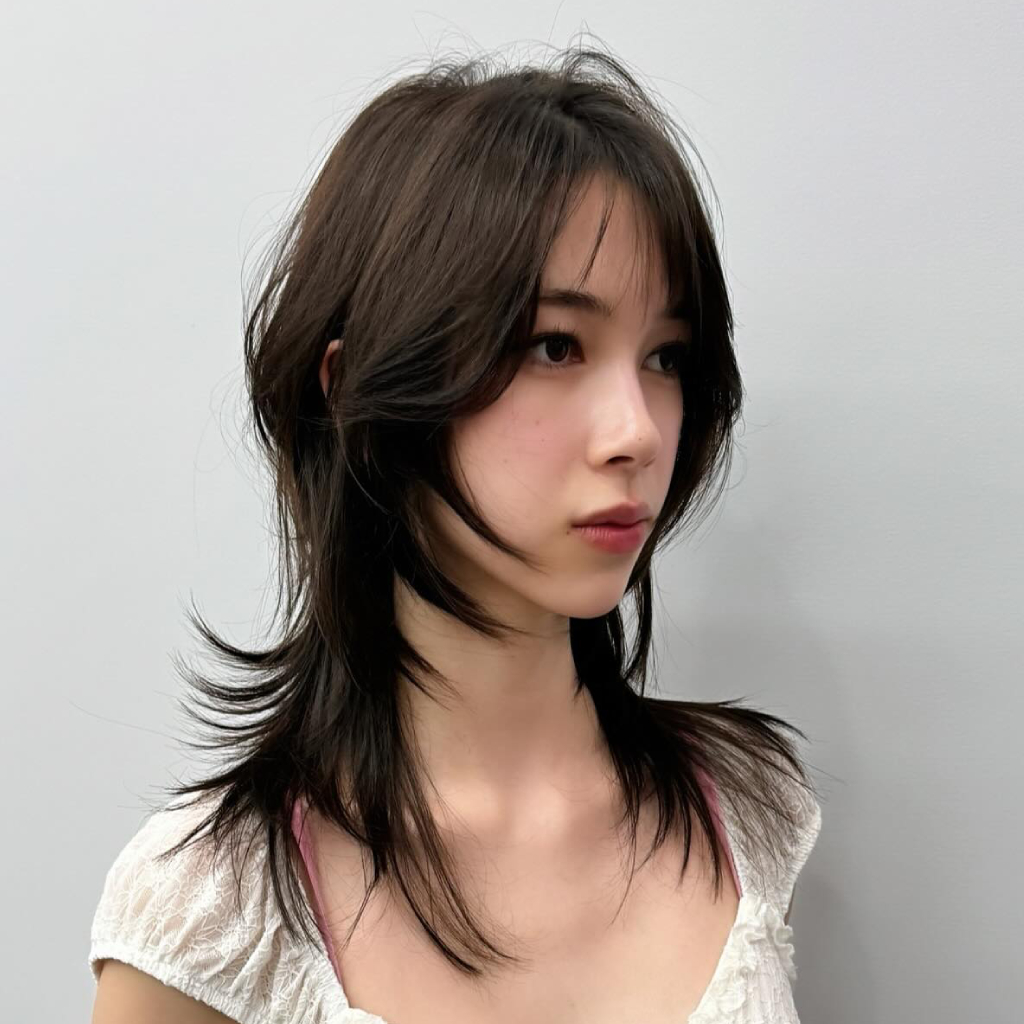 Trendy Shag Cut with Wispy Bangs
