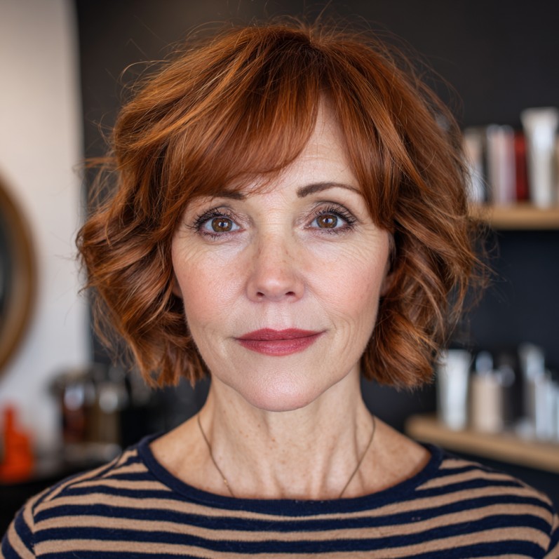 Chic Textured Lob with Soft Curls