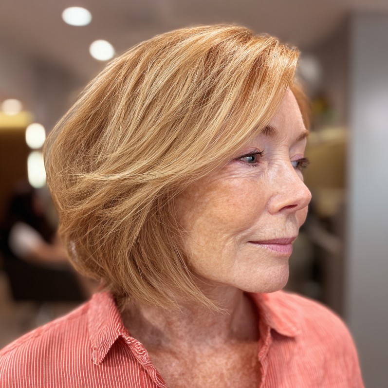 Elegant Layered Bob with Soft Face-Framing Highlights