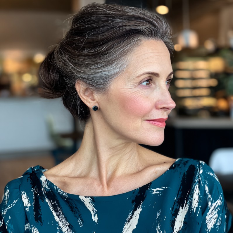 Elegant Twisted Updo with Soft Face-Framing Layers