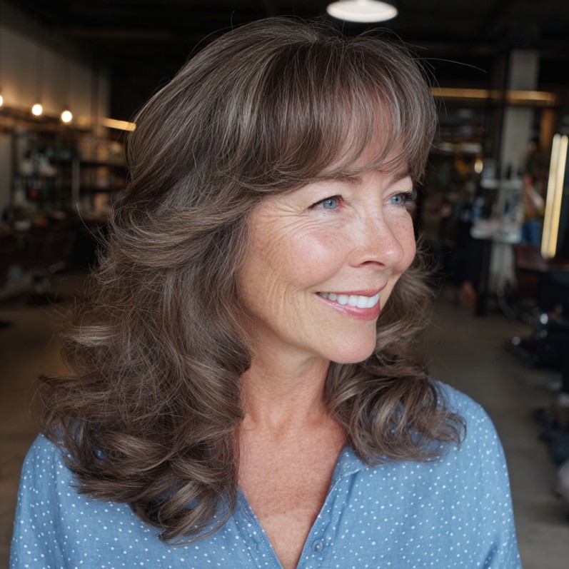 Graceful Soft Layered Waves with Bangs