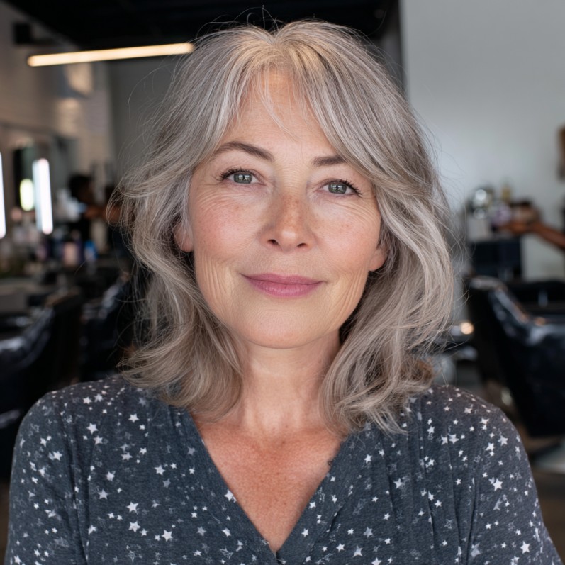 Soft Layered Cut with Face-Framing Highlights
